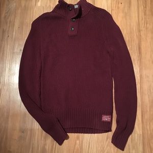 American Eagle Maroon Collared Sweater Like New XS